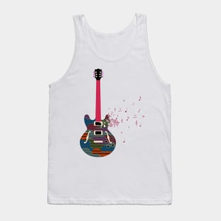 Guitarra con notas musicales Tank Top